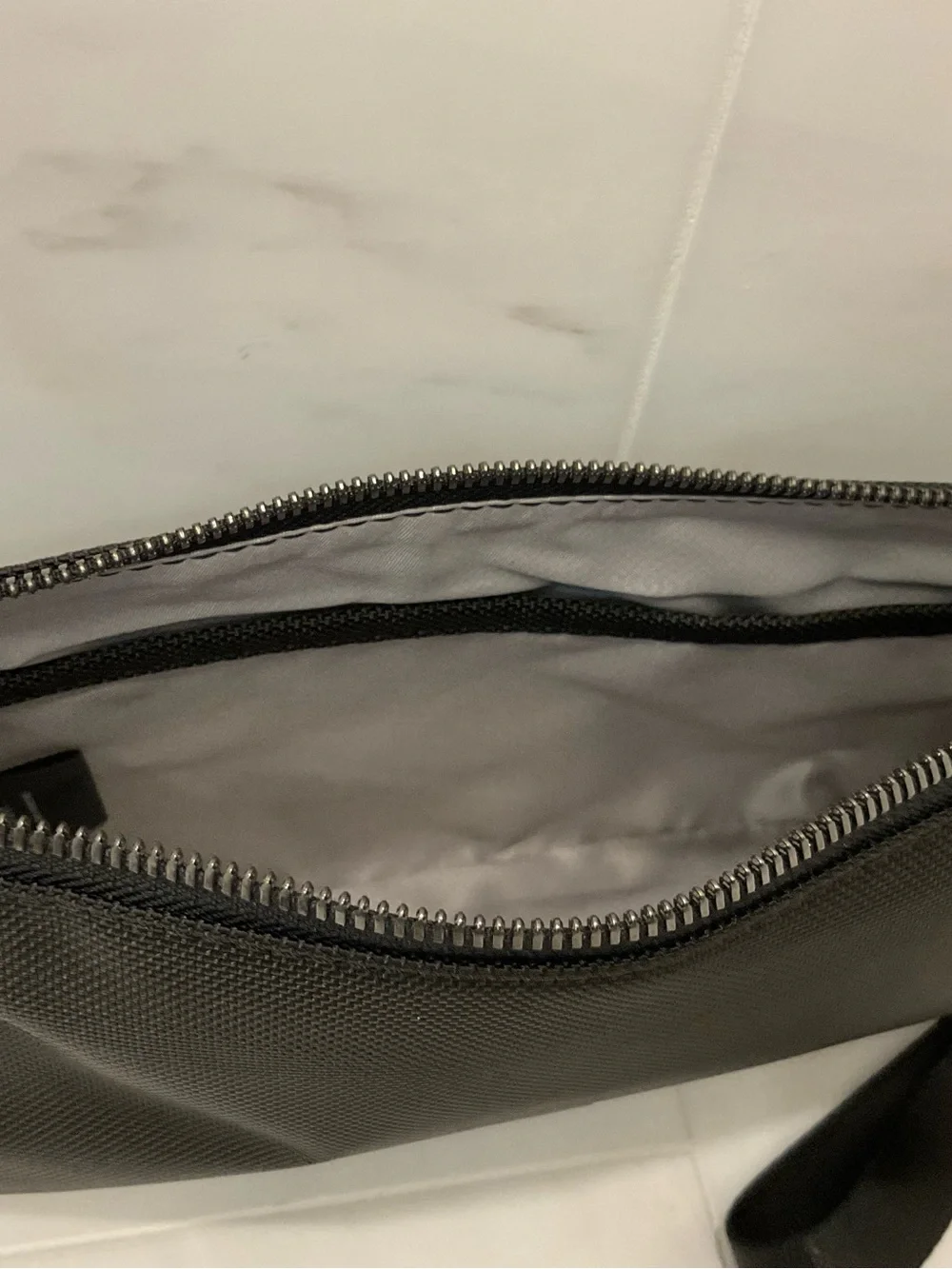 NEW TUMI 8.75” Ballistic Nylon Zippered Pouch with Strap Cosmetic Bag - BLACK